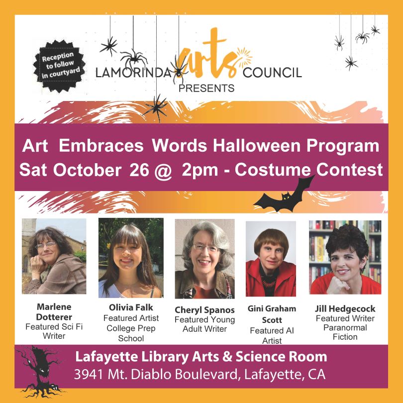 Flyer for the Art Embraces Words Halloween Program October 2024