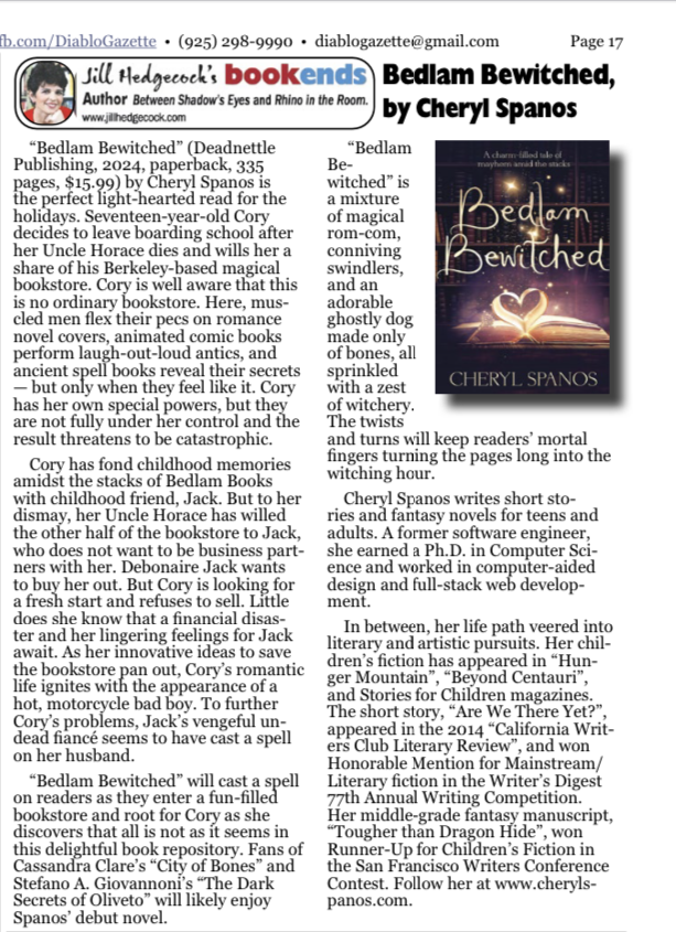 Bedlam Bewitched Review in the Diablo Gazette - December 2024